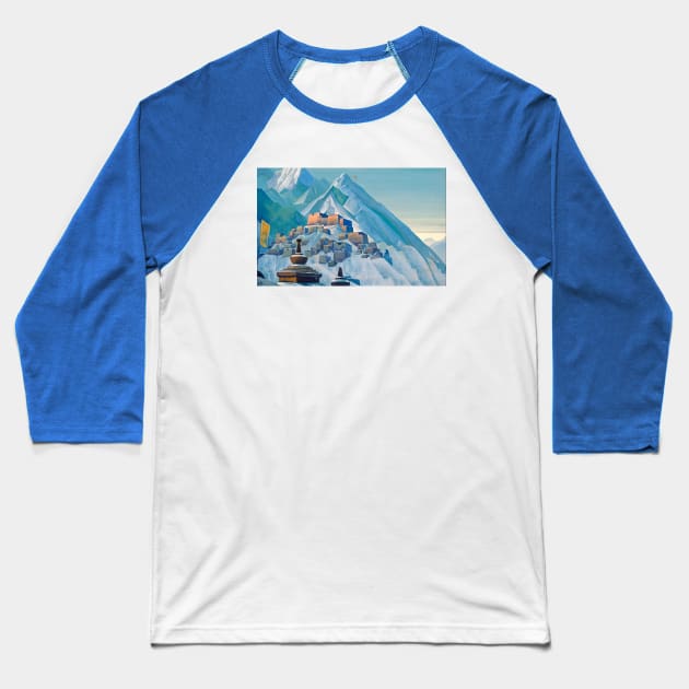 Tibetan Monastery by Nicholas Roerich Baseball T-Shirt by Star Scrunch